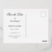 ロマンチックなフローラスクリプト日付はがきを保存 箔招待状ポストカード (裏面)