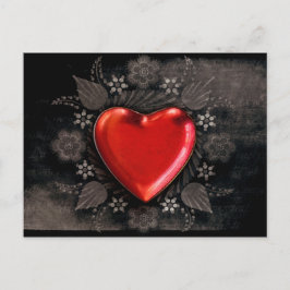 ロマンチックなフローラハートバレンタインラブ シーズンポストカード