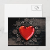 ロマンチックなフローラハートバレンタインラブ シーズンポストカード (正面/裏面)