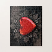 ロマンチックなフローラハートバレンタインラブ ジグソーパズル (縦)