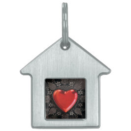 ロマンチックなフローラハートバレンタインラブ ペットネームタグ