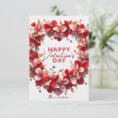 ロマンチックなフローラハートリースバレンタインデー カード (スタンド正面)