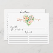 ロマンチックなフローラハートレシピカード ポストカード (正面/裏面)