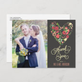 ロマンチックなフローラハート写真ありがとうはがき ポストカード (正面/裏面)