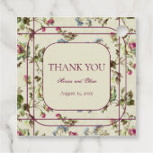 ロマンチックなフローラバラガーデンヴィンテージ結婚式 フェイバータグ (裏面)