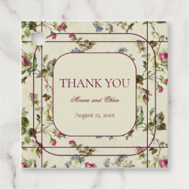 ロマンチックなフローラバラガーデンヴィンテージ結婚式 フェイバータグ