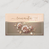 ロマンチックなフローラバラゴールデン装飾美学 名刺 (正面)