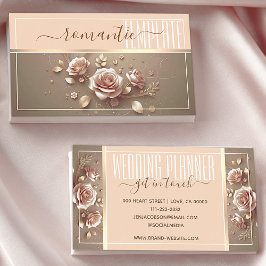 ロマンチックなフローラバラゴールデン装飾美学 名刺