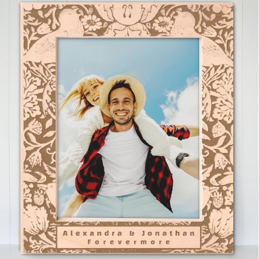 ロマンチックなフローラバードパター結婚ン レーザー彫刻フレーム