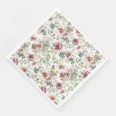 ロマンチックなフローラパステル紙ナプキン (コーナー)
