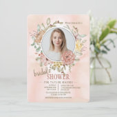 ロマンチックなフローラフォトブライダルシャワー 招待状 (スタンド正面)