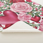 ロマンチックなフローラフリースブランケット シェルパブランケット (3/4)