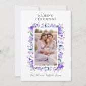 ロマンチックなフローラフレームパープルシェード2写真 招待状 (正面)