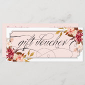 ロマンチックなフローラブルゴーニュエレガントギフトバウチャー (正面/裏面)