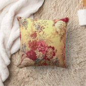 ロマンチックなフローラブーケ クッション (ブランケット)