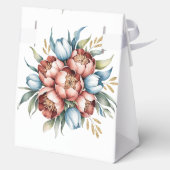 ロマンチックなフローラブーケ：牡丹&チューリップ結婚ズ フェイバーボックス (裏面)