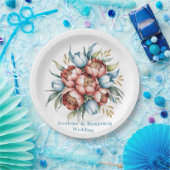 ロマンチックなフローラブーケ:牡丹&チューリップ結婚ズ ペーパープレート (パーティー)