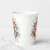 ロマンチックなフローラブーケ：牡丹&チューリップ結婚ズ 紙コップ (右)