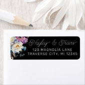 ロマンチックなフローラムーディダークフラワーズ差出人住所 ラベル (インサイチュ)