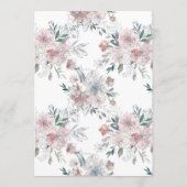 ロマンチックなフローラリースウォーターカラーモノグラム結婚ズ メニュー (裏面)