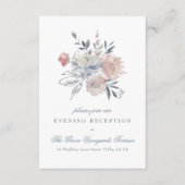 ロマンチックなフローラリースウォーターカラーモノグラム エンクロージャーカード (正面)