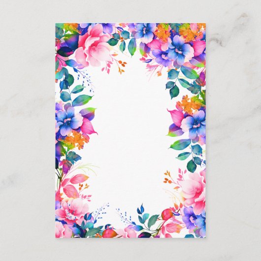 ロマンチックなフローラレインボーグラデーション結婚ズの詳細 エンクロージャーカード (裏面)