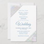 *～*ロマンチックなフローラレースの真珠のビンテージ結婚式 招待状 (正面)