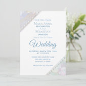 *～*ロマンチックなフローラレースの真珠のビンテージ結婚式 招待状 (スタンド正面)