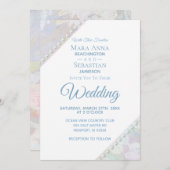 *～*ロマンチックなフローラレースの真珠のビンテージ結婚式 招待状 (正面/裏面)