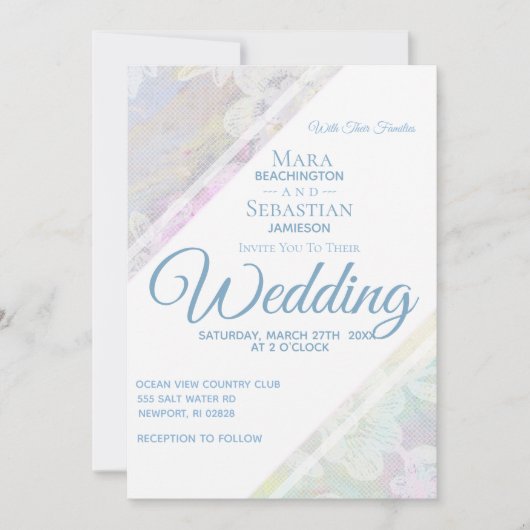 *~*ロマンチックなフローラレースヴィンテージウェディング 招待状 (正面)