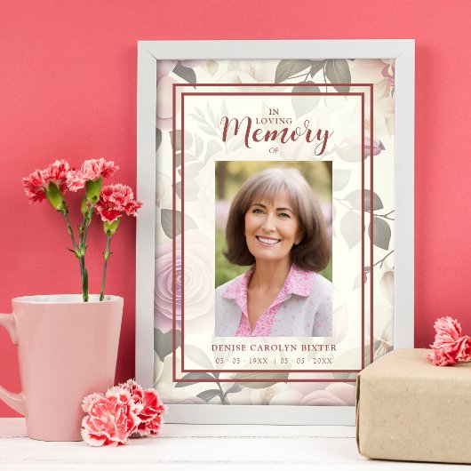 ロマンチックなフローラヴィンテージ効果葬儀の写真 ポスター