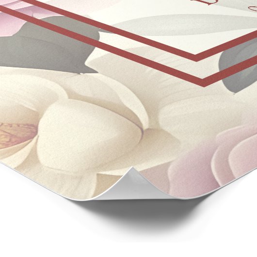 ロマンチックなフローラヴィンテージ効果葬儀の写真 ポスター (角)