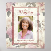 ロマンチックなフローラヴィンテージ効果葬儀の写真 ポスター (正面)