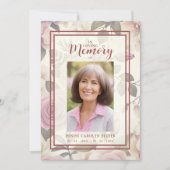 ロマンチックなフローラヴィンテージ効果葬儀の写真 招待状 (正面)