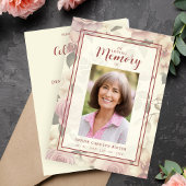 ロマンチックなフローラヴィンテージ効果葬儀の写真 招待状