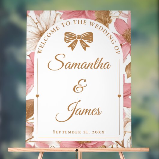 ロマンチックなフローラ入力の署名(名前と日付) アクリルサイン (ニュートラル)