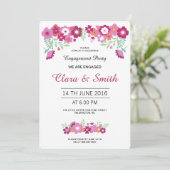 ロマンチックなフローラ婚約カード 招待状 (スタンド正面)