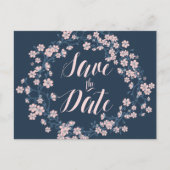 ロマンチックなフローラ日付はがきを保存リース 案内ポストカード (正面)
