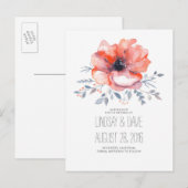 ロマンチックなフローラ日付はがきを保存 案内ポストカード (正面/裏面)