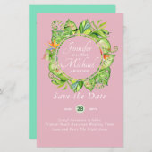 ロマンチックなフローラ日付を保存する色のテーマ (正面/裏面)