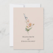 ロマンチックなフローラ春の結婚式 招待状 (裏面)