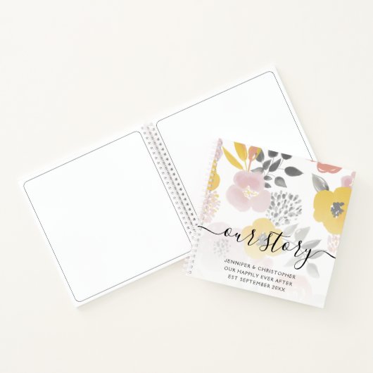 ロマンチックなフローラ私たちの物語の記憶カップル ノートブック (内部)