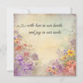 ロマンチックなフローラ結婚の水色のサンキューカード サンキューカード (正面)