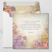 ロマンチックなフローラ結婚の水色のサンキューカード サンキューカード