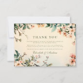 ロマンチックなフローラ結婚アールヌーボー サンキューカード (正面)