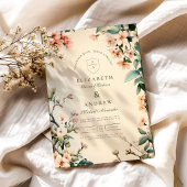 ロマンチックなフローラ結婚アールヌーボー 招待状