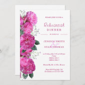 ロマンチックなフローラ結婚ブーケのリハーサル 招待状 (正面/裏面)