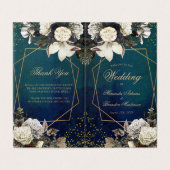 ロマンチックなフローラ結婚リースの折り畳みプログラムカード (外部フラット)