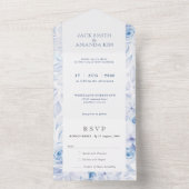 ロマンチックなフローラ結婚式招待状をすべて1つ オールインワン招待状 (内側)