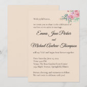 ロマンチックなフローラ結婚式招待状 招待状 (正面/裏面)